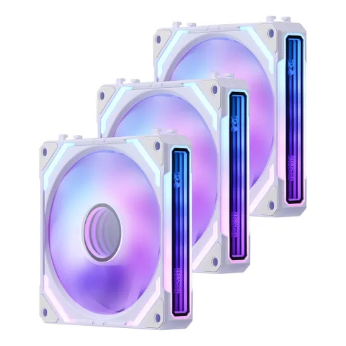 Vista 11 de Redragon GCF012 Ventilador estándar de 120 mm para carcasa de PC, conexión Daisy-Chain, iluminación ARGB de 5V 3 pines, ventilador de carcasa PWM