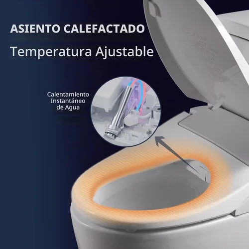 Vista 3 de X1 Asiento de Bidé Eléctrico para Inodoros Alargados con Control Remoto - Asiento de Inodoro Calentado Electrónicamente con Agua Caliente