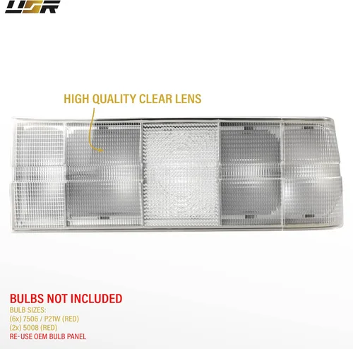 Vista 6 de USR Pre Face 84-86 E30 EURO OE Style Lente Clara Esmerilada Luz Trasera Set de Lámpara Trasera (Izquierda + Derecha) Compatible con 1984-1986 BMW