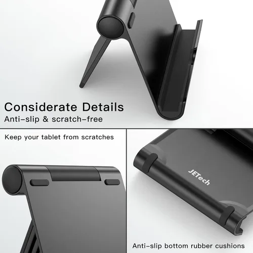 Vista 5 de JETech Soporte para Tablet, Soporte de Escritorio Portátil Ajustable, Base Plegable para iPad/iPad Pro/Air/Mini, Galaxy Tab A8/A7 Lite/A7/S8/S7
