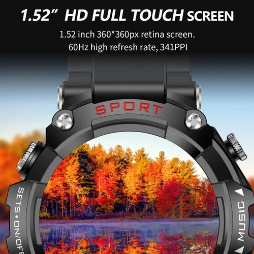 Vista 7 de YPSDOOWKJ Reloj inteligente con auriculares para hombres y mujeres, pantalla HD de 1.52 pulgadas, sonido 9D, monitor de fitness y sueño, llamada