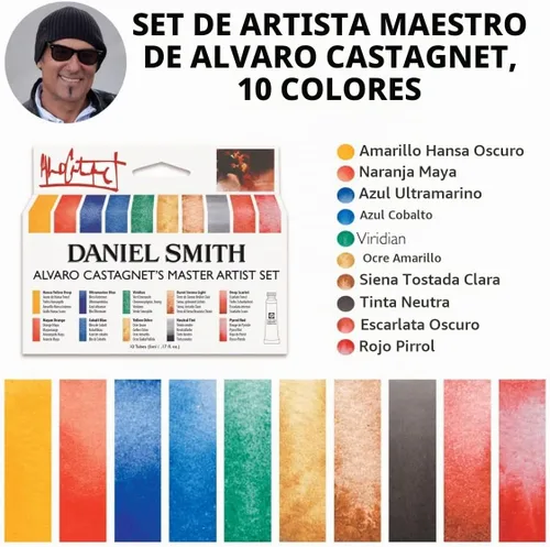 Vista 3 de Daniel Smith 285610016 conjunto de acuarelas del artista principal Alvaro castagnet (10 unidades), 0.16 onzas líquidas