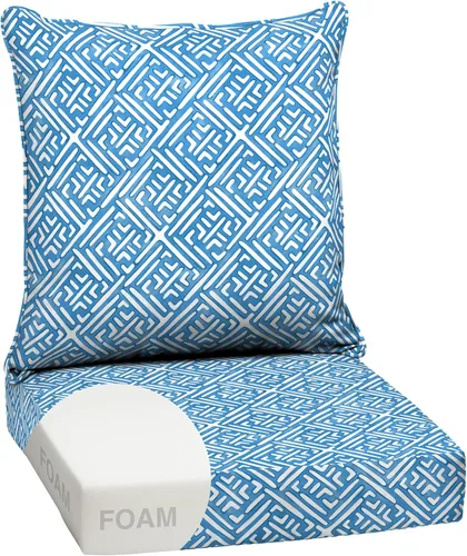Vista 51 de Arden - Juego de cojines de asiento profundo para exteriores, espuma, 24x24, azulejos Alana
