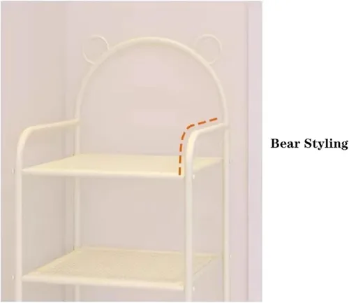 Vista 4 de Shelves Adjustable Shoe Organizer Multi-layer Shoe Rack, Sturdy Metal Mesh Shoe Rack, Free Standing Shoe Storage Shelves, Cute Bear Shape Shoes