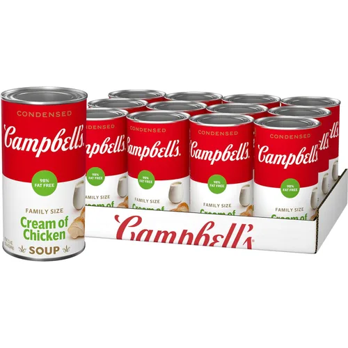 Vista 14 de Campbell's Sopa Condensada de Crema de Pollo 98% Libre de Grasa, Lata de 10.5 oz (Paquete de 12)