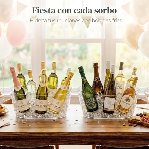 Vista 8 de Lifewit Cubo de hielo plástico 13L para fiestas 2 piezas, BPA libre