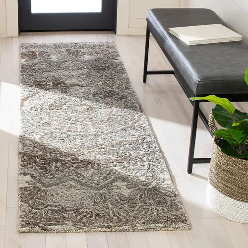 Vista 9 de SAFAVIEH Marquee Collection - Alfombra decorativa, 2 x 3 pies, beige y marfil, lana de medallón de mandala hecha a mano, ideal para zonas de alto