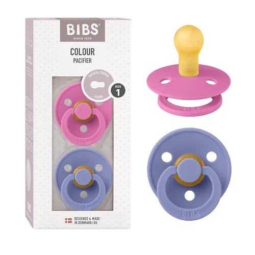 Vista 74 de BIBS - Paquete de 2 chupetes para bebés, goma natural libre de bisfenol A, hechos en Dinamarca, colección Colour, para bebés de 18+ meses, azul bebé