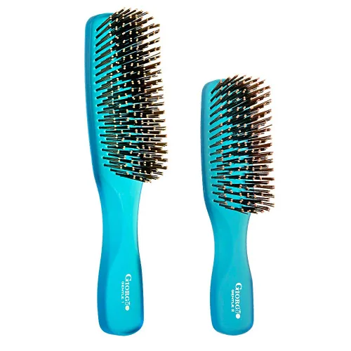 Vista 8 de Giorgio Gentle Blue Neon - Cepillo para el cabello de tamaño completo, 7.75 pulgadas, hombres, mujeres y niños, cepillo desenredante, masajeador