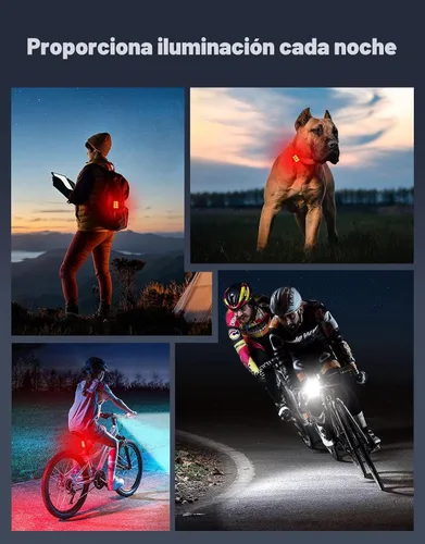 Vista 6 de Zewdov Bike Lights for Night Riding, Rechargeable Bike Light Front and Back