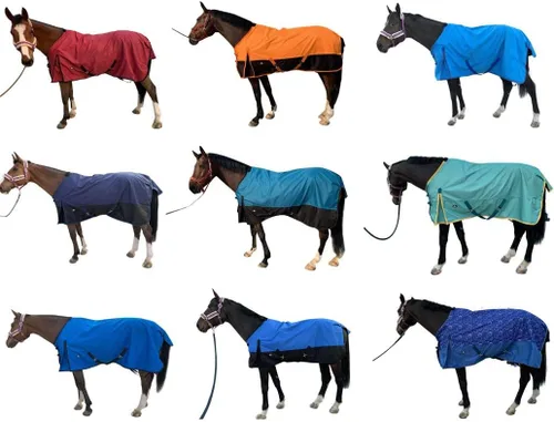 Vista 3 de 1200Denier - Manta impermeable y transpirable para caballo (63.8 in), color azul