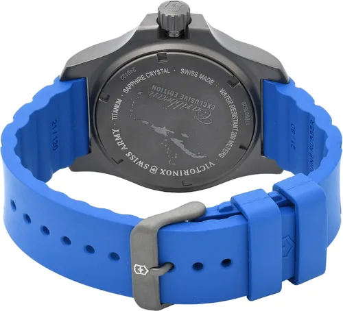 Vista 3 de Victorinox Swiss Army I.N.O.X. Titanium Blue Dial Blue Rubber Caribbean Exclusive Edition Reloj 249122