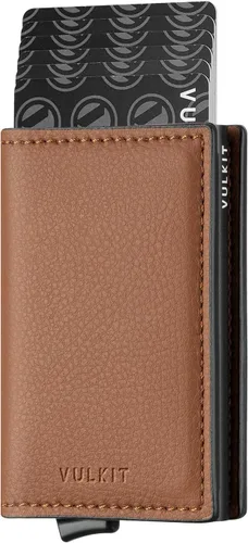 Vista 49 de VULKIT Tarjetero RFID Bloqueo de Cuero Automático Pop Up Cartera Aluminio Slim Pocket Tarjeta de Visita