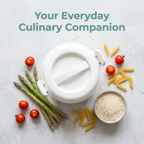 Vista 9 de Angoily - Arrocera para microondas: vaporizador de arroz portátil para microondas para verduras, utensilios de cocina para pasta para microondas