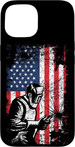 Vista 6 de Welder Gifts - Funda de soldadura patriótica con bandera estadounidense para iPhone 17
