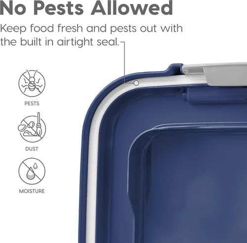 Vista 6 de Contenedores de alimentos IRIS para mascotas con tapas herméticas, Azul