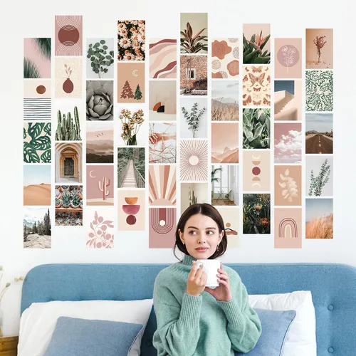 Vista 5 de Artivo Kit de collage de pared bohemio para niñas adolescentes, bonita decoración de habitación, imágenes estéticas de decoración de pared