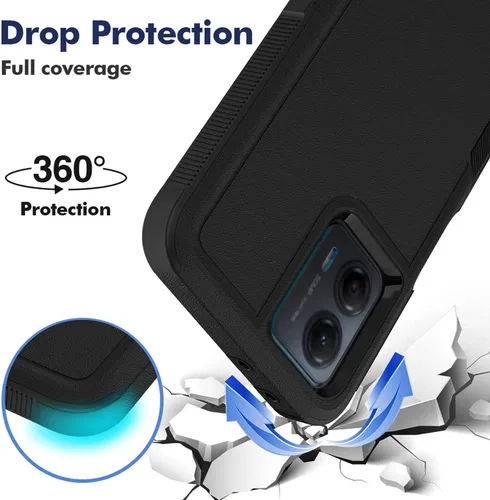 Vista 3 de Funda para Moto G 5G 2023 / Moto G Power 5G 2023: funda protectora de doble capa de servicio pesado resistente para teléfono celular a prueba
