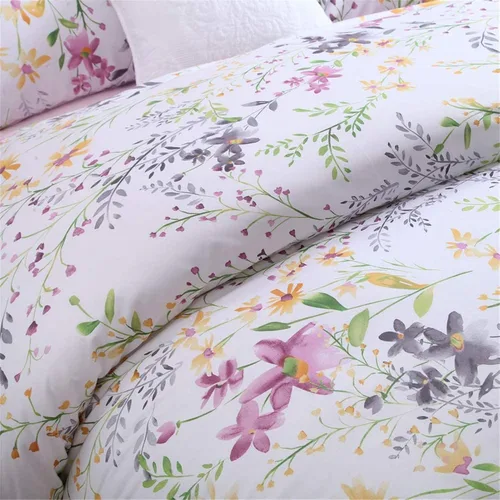 Vista 155 de ABREEZE Juego de funda de edredón tamaño individual con cierre de botón, 100% algodón egipcio, juego de ropa de cama floral de granja, color rosa, 3