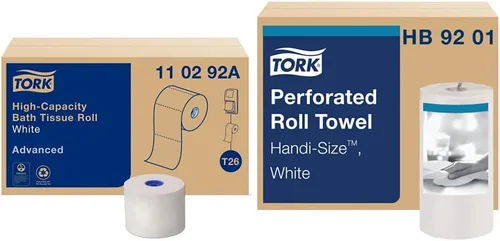Vista 12 de Tork Rollo de papel higiénico de alta capacidad blanco T26, 36 x 1000, 110292A Compatible con dispensadores T26, rollos avanzados de 2 capas