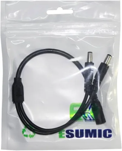 Vista 3 de ESUMIC® corriente continua hembra a macho divisor cable Adaptador para luces de tira LED.