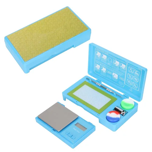 Vista 7 de Báscula digital de bolsillo de 0.00 oz a 17.64 oz de alta precisión con 7 unidades de conversión de luz de fondo azul para alimentos en polvo