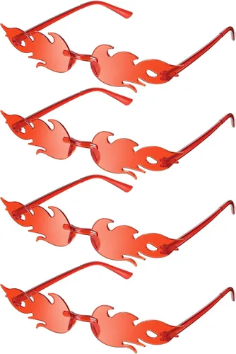 Vista 11 de EBOOT 4/8 Pairs Flame Glasses Rimless Sunglasses Azul
