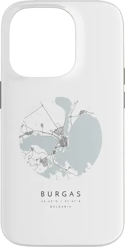 Vista 17 de Burgas Bulgaria Coordinates map - Carcasa para iPhone 16