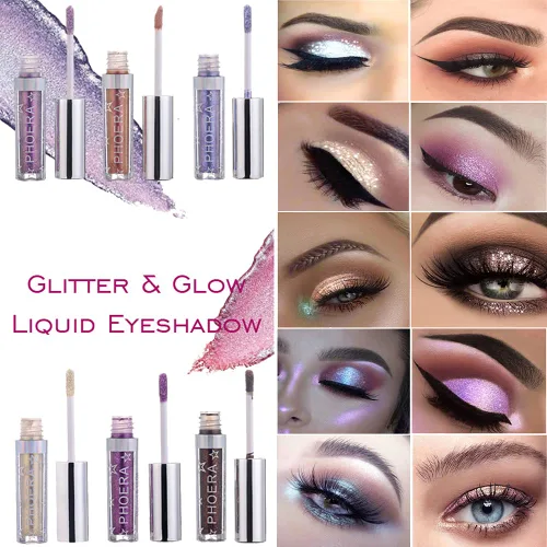 Vista 4 de Sombra de ojos con purpurina, maquillaje para ojos líquido, brillante, colores claros, lápiz en barra brillante, de larga duración, impermeable, A102