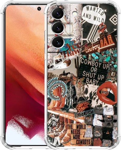 Vista 7 de Funda de collage estético para Samsung Galaxy S21, patrón de citas positivas, funda de TPU suave de moda compatible con Galaxy S21
