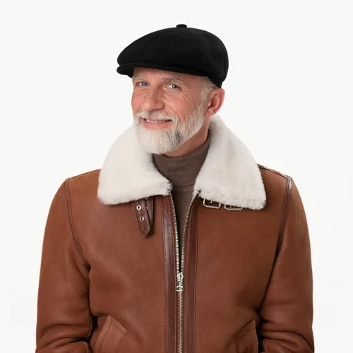 Vista 2 de Stetson Reid - Gorra plana de 6 paneles para hombre, fabricada en Alemania
