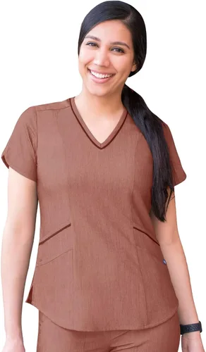 Vista 25 de Adar Pro Scrubs para mujer - Moderno cuello en V Manzana