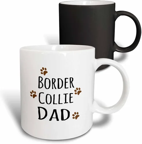 Vista 12 de 3dRose Border Collie Dog Dad - Taza de 11 onzas, color negro