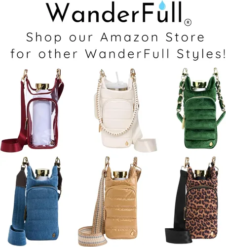 Vista 8 de WanderFull® Ranura con cremallera original HydroBag® HANDLE™ para mango, soporte para botella de agua cruzado manos libres y accesorios para vasos