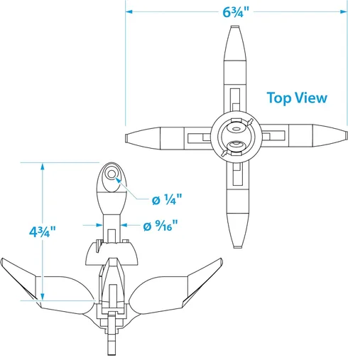 Vista 7 de Seachoice Ancla de Grapnel Plegable – Para Pequeñas Embarcaciones y Dinghies – Múltiples Tamaños