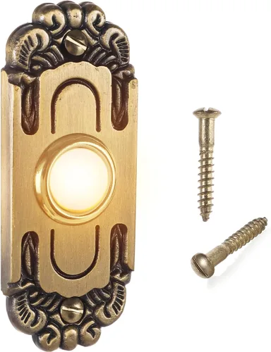 Vista 12 de Botón de timbre iluminado de metal resistente, interruptor de timbre de puerta LED redondo negro de 2 pulgadas, botones montados en la pared