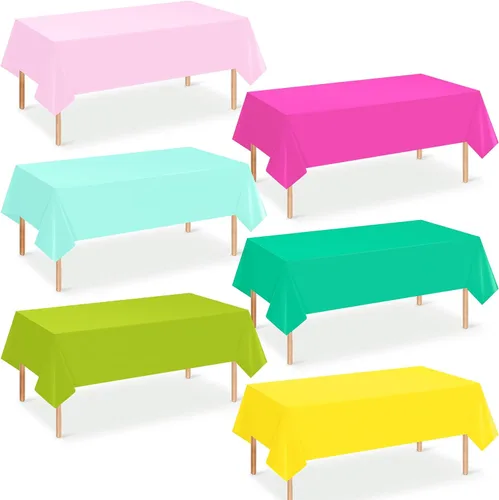 Vista 17 de Paquete de 12 manteles de plástico para baby shower de vaquero para mesas rectangulares, funda de mesa desechable con estampado de vaca, mantel