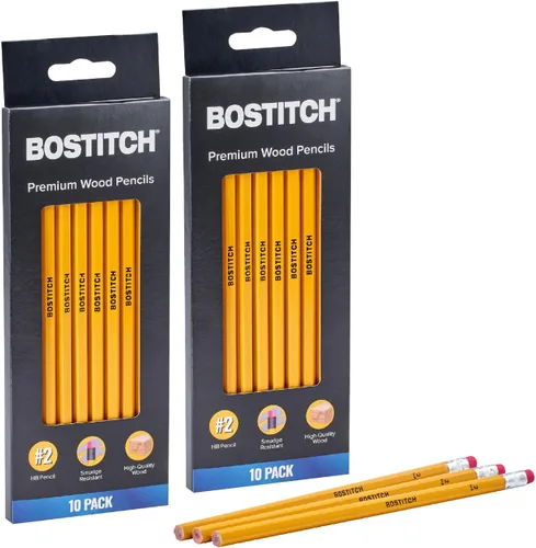 Vista 8 de Bostitch Lápices #2 premium, madera premium, sin afilar, grafito HB, paquete de 10