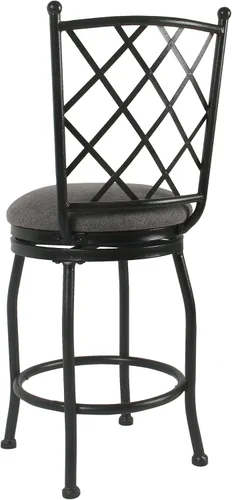 Vista 10 de HomePop Taburete giratorio redondo con base de metal, 24 pulgadas, carbón