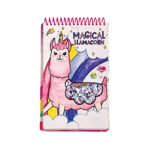 Vista 7 de Fashion Angels Llama Shaker - Portafolio compacto de bocetos/libro de bocetos de llama/libro para colorear, marrón/a, 7.6 onzas