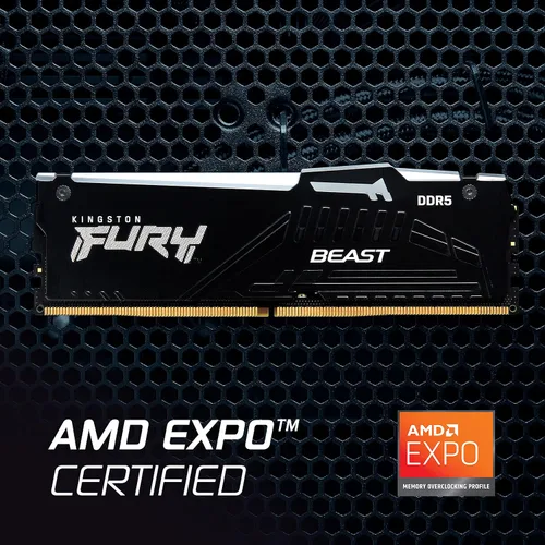 Vista 5 de Kingston Fury Beast 8 GB 5600 MT/s DDR5 CL36 - Memoria de escritorio RGB de un solo módulo Sincronización infrarroja AMD Expo KF556C36BBEA-8