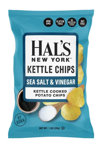 Vista 3 de Patatas fritas cocidas, sabor a sal marina y vinagre, 1 oz (paquete de 60)