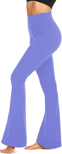 Vista 145 de TNNZEET Leggings acampanados negros para mujer, pantalones de yoga cruzados con bolsillos, corte de bota, leggings acampanados