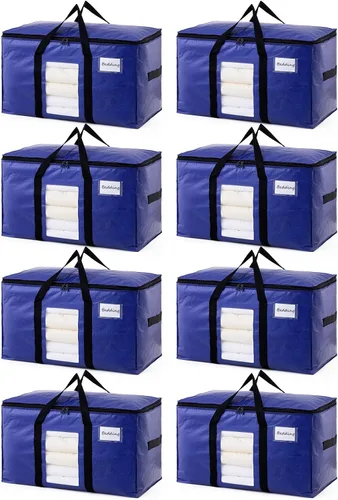 Vista 37 de TAILI - Bolsas de mudanza extra grandes, paquete de 10 bolsas negras resistentes para almacenamiento con ventana visible, asas envolventes