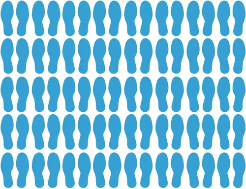 Vista 21 de LiteMark Calcomanías de vinilo para piso, calcomanías de línea para suelo de aula, oficinas, bailes, eventos, marcadores de puntos duraderos con Azul