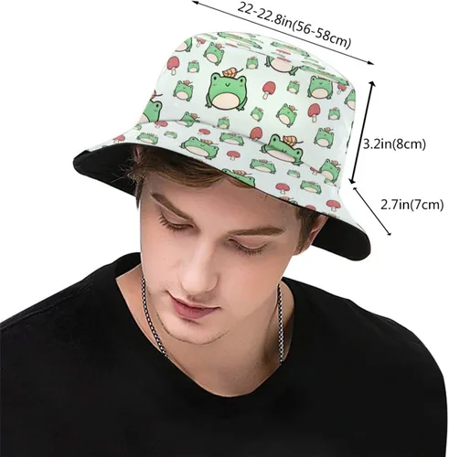 Vista 3 de Sombrero de pescador unisex para mujeres y hombres, plegable, reversible, sombrero de pescador, sombrero de pescador, gorro de playa para viajes