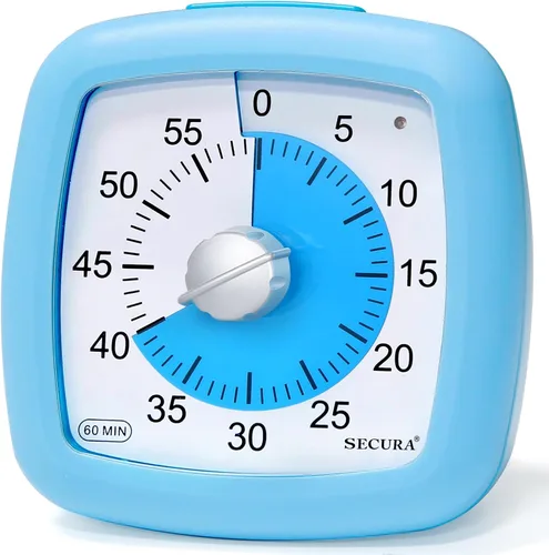 Vista 15 de Secura - Temporizador visual de 60 minutos, temporizador silencioso de estudio para niños y adultos, relojes de tiempo, temporizador de cuenta