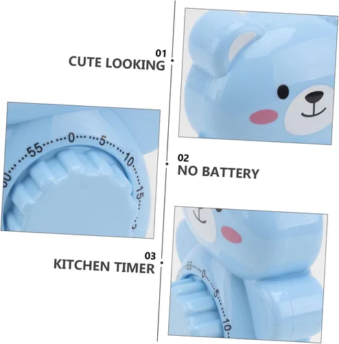 Vista 6 de Uonlytech Temporizador de oso con temporizador digital, despertador, para niños, temporizador de trabajo, herramientas de gestión del tiempo