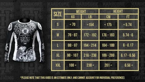 Vista 6 de Hardcore Training Camiseta de compresión para hombre, manga larga, Jiu Jitsu, MMA No-Gi, BJJ apretada, capa base de combate