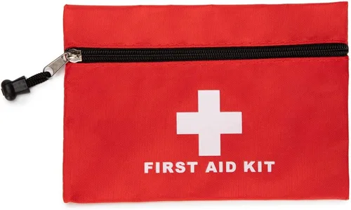 Vista 4 de Bolsa roja de primeros auxilios, pequeña bolsa de almacenamiento médica vacía para botiquines de primeros auxilios, paquete de emergencia